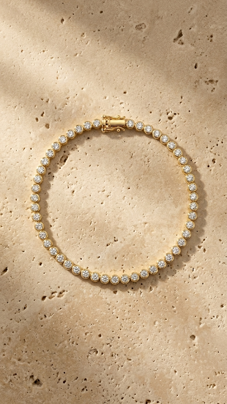 Diamond Tennis Bracelet — Bezel Single Line 0.83CT