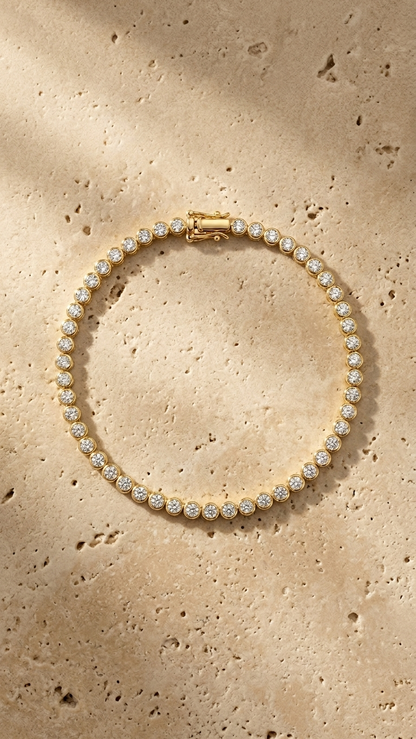 Diamond Tennis Bracelet — Bezel Single Line 0.83CT
