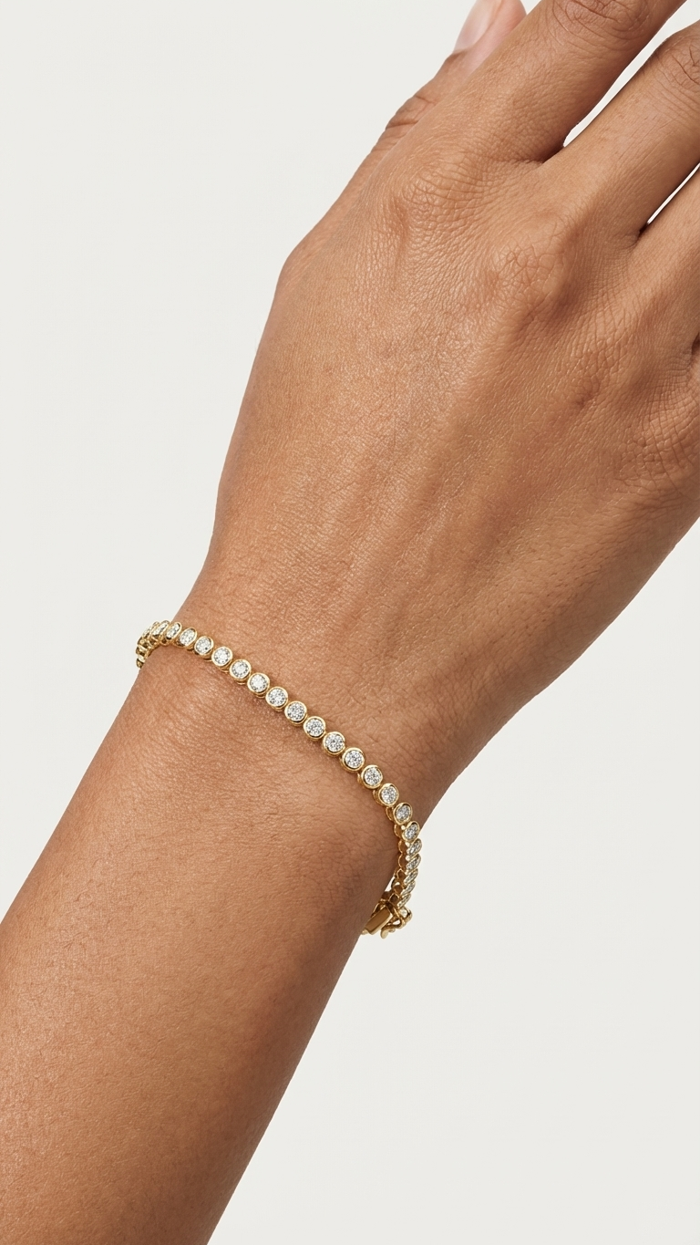 Diamond Tennis Bracelet — Bezel Single Line 0.83CT