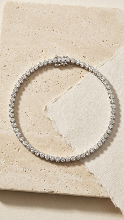 Diamond Tennis Bracelet — Bezel Single Line 0.902CT