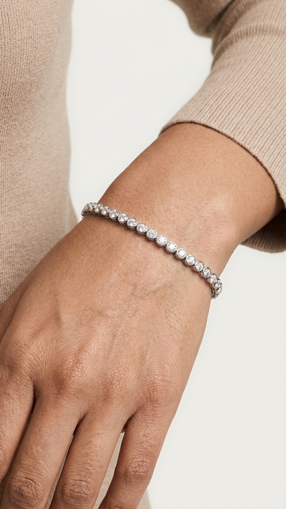 Diamond Tennis Bracelet — Bezel Single Line 0.902CT